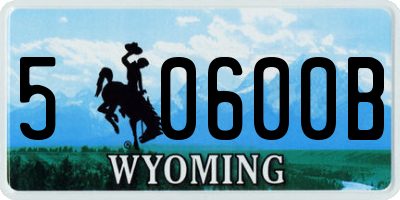 WY license plate 50600B