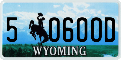 WY license plate 50600D