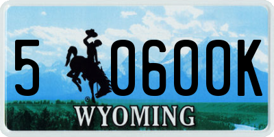 WY license plate 50600K