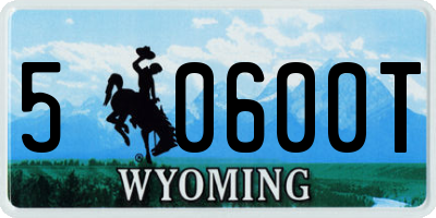 WY license plate 50600T