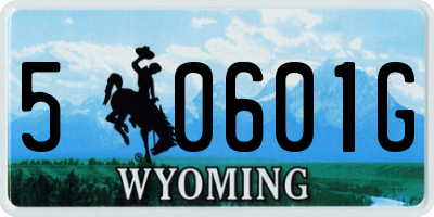 WY license plate 50601G