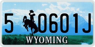 WY license plate 50601J