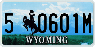 WY license plate 50601M