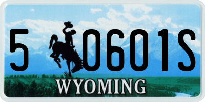 WY license plate 50601S