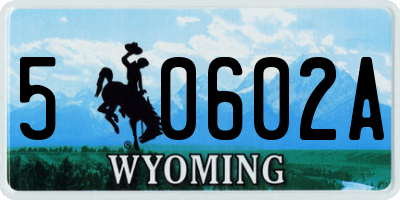 WY license plate 50602A