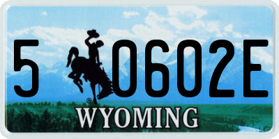 WY license plate 50602E