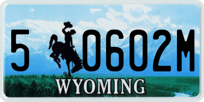 WY license plate 50602M