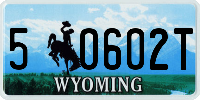 WY license plate 50602T
