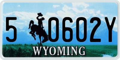 WY license plate 50602Y