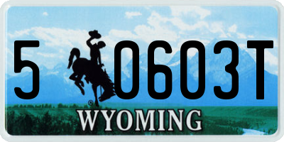 WY license plate 50603T