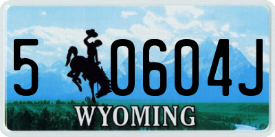 WY license plate 50604J