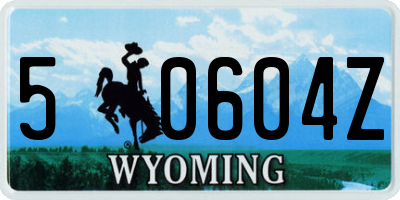 WY license plate 50604Z