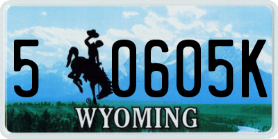 WY license plate 50605K