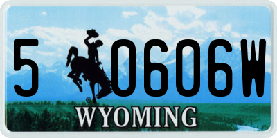WY license plate 50606W