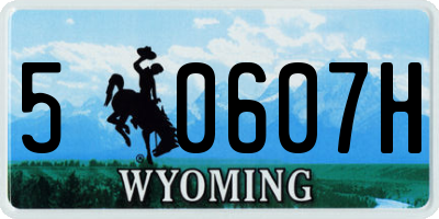 WY license plate 50607H