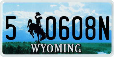 WY license plate 50608N