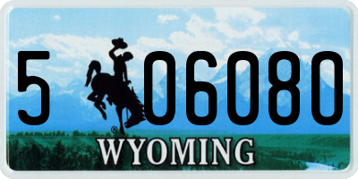 WY license plate 50608O