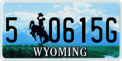 WY license plate 50615G
