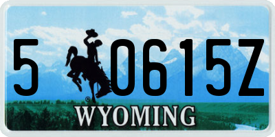 WY license plate 50615Z