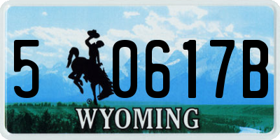 WY license plate 50617B