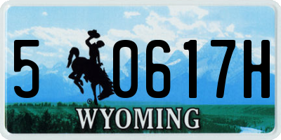 WY license plate 50617H