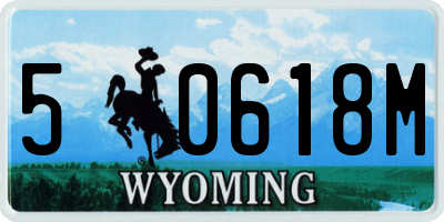 WY license plate 50618M