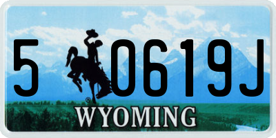WY license plate 50619J