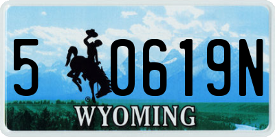 WY license plate 50619N