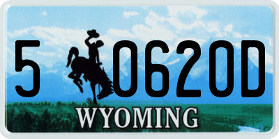 WY license plate 50620D