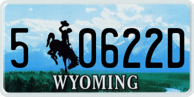 WY license plate 50622D