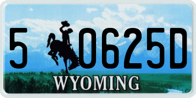 WY license plate 50625D