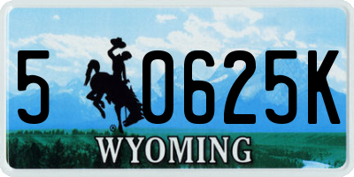 WY license plate 50625K