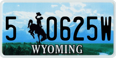 WY license plate 50625W