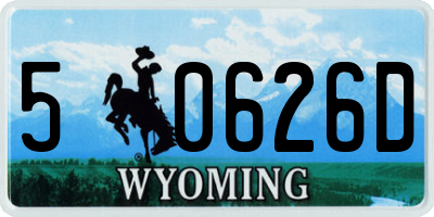 WY license plate 50626D