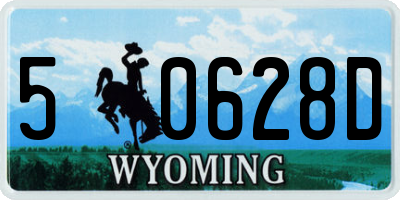 WY license plate 50628D
