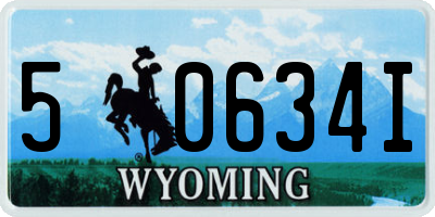 WY license plate 50634I