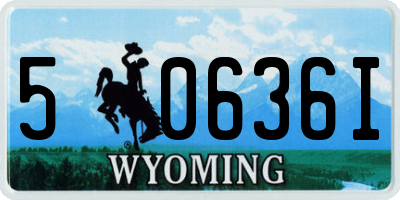 WY license plate 50636I