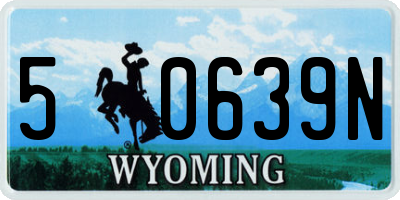 WY license plate 50639N