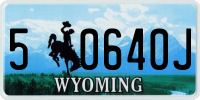 WY license plate 50640J