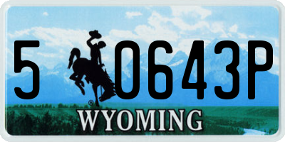 WY license plate 50643P