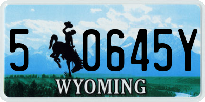 WY license plate 50645Y