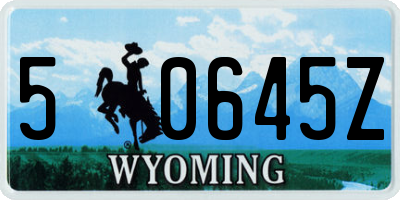 WY license plate 50645Z