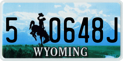 WY license plate 50648J
