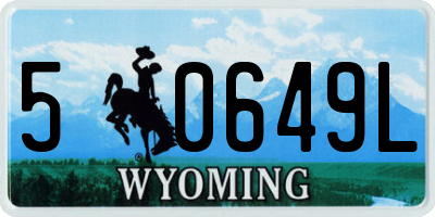 WY license plate 50649L