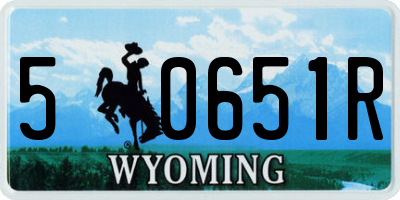WY license plate 50651R