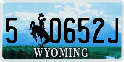 WY license plate 50652J