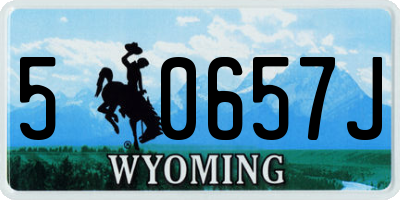 WY license plate 50657J