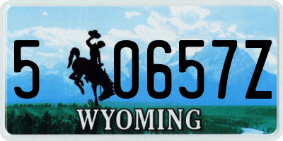 WY license plate 50657Z