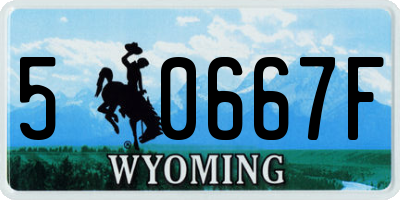 WY license plate 50667F