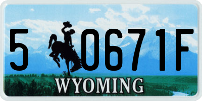 WY license plate 50671F